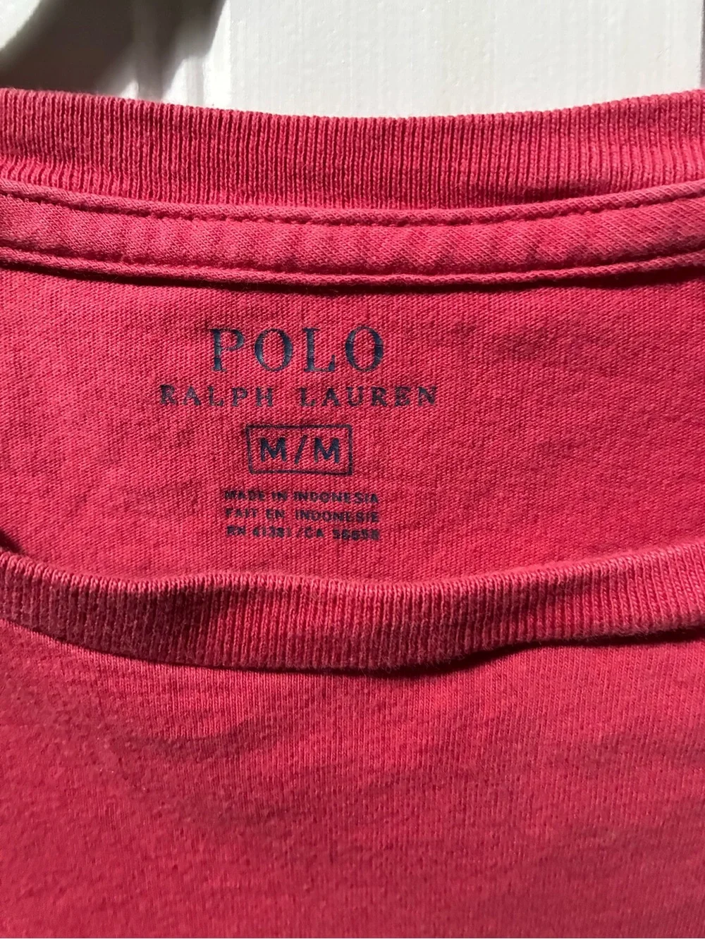 Polo by Ralph Lauren Men's Crewneck Tee in Coral Red with Navy Pony